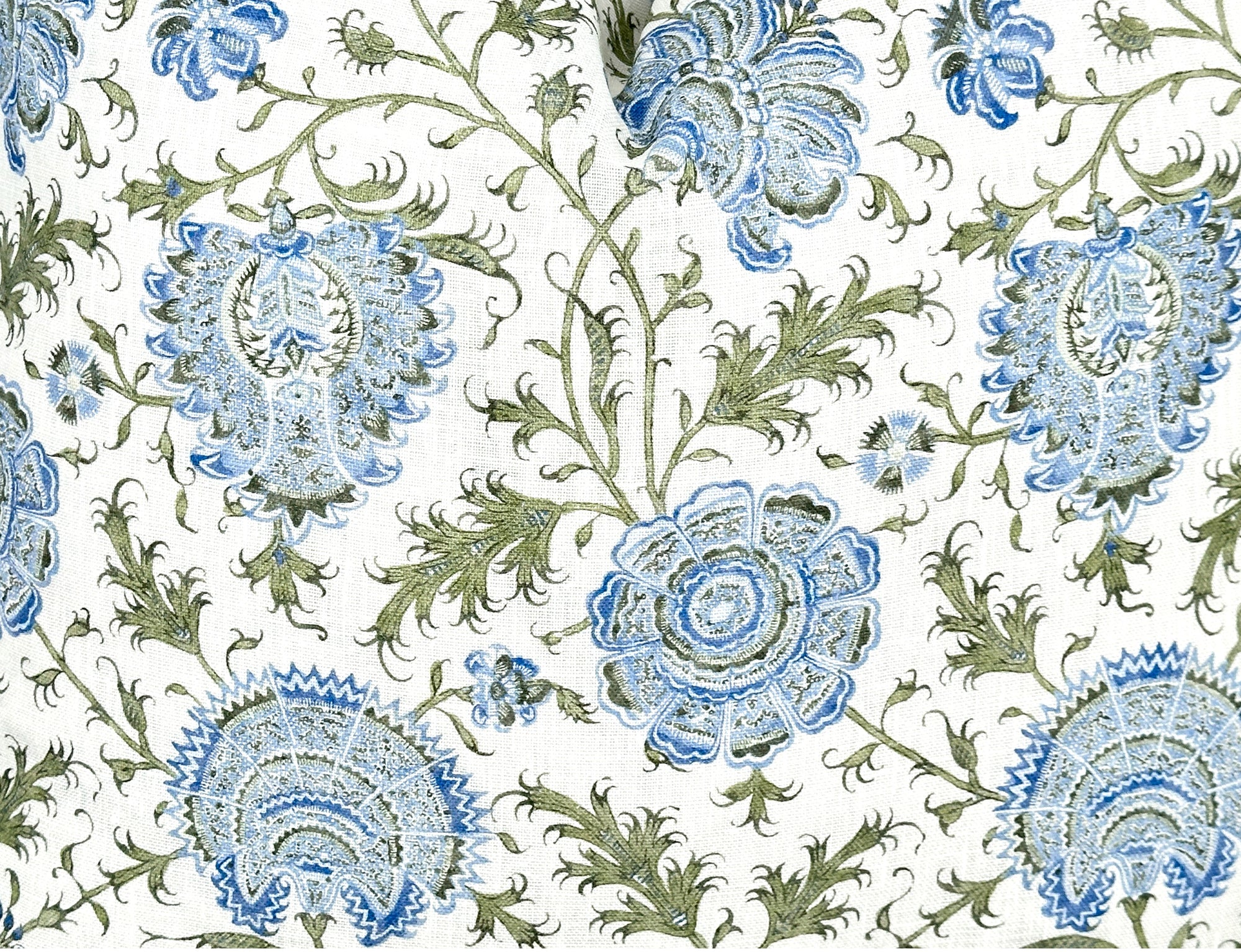 Indiennes Floral Pillow Cover | Lee Jofa | Blue and Green