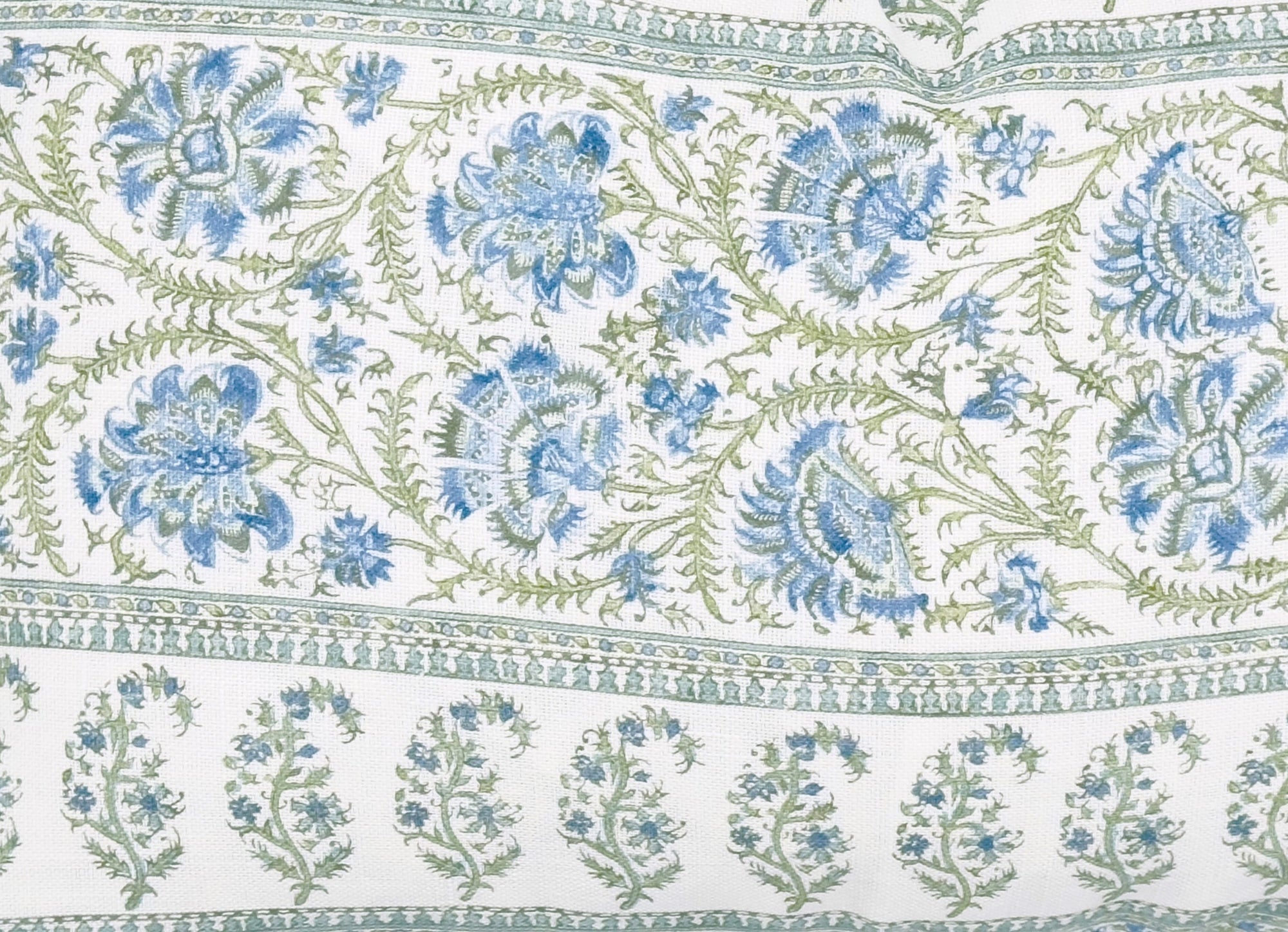 Indiennes Stripe Sea Lumbar Pillow Cover | Lee Jofa | Blue and Green
