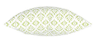 Feather Green Block Print Pillow Cover | 20" x 20" | Same Fabric Both Sides