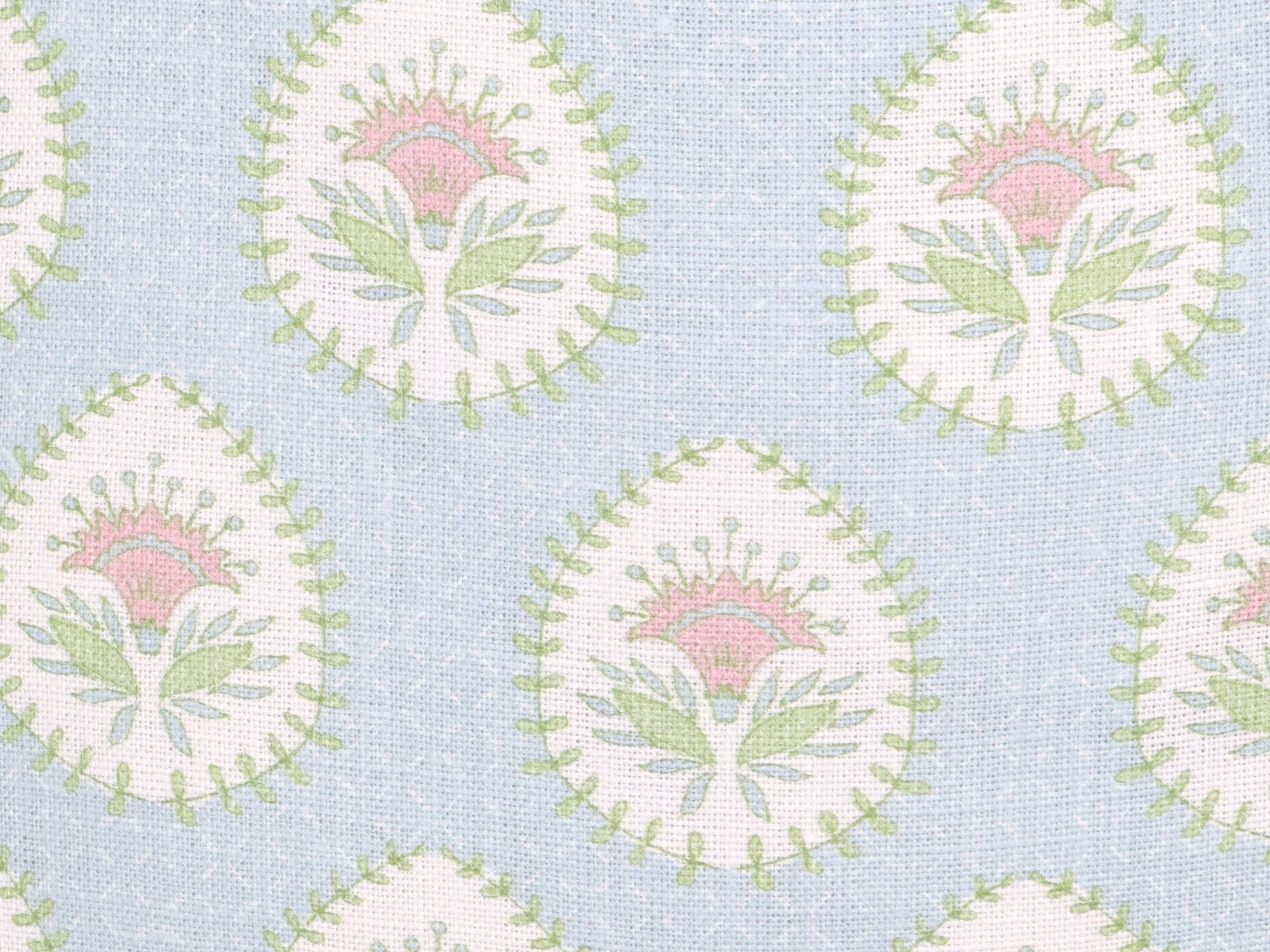 Daphne Blue and Pink Linen Pillow Cover | Blue Pink Green | Designer | High End | 1 or 2 Sided