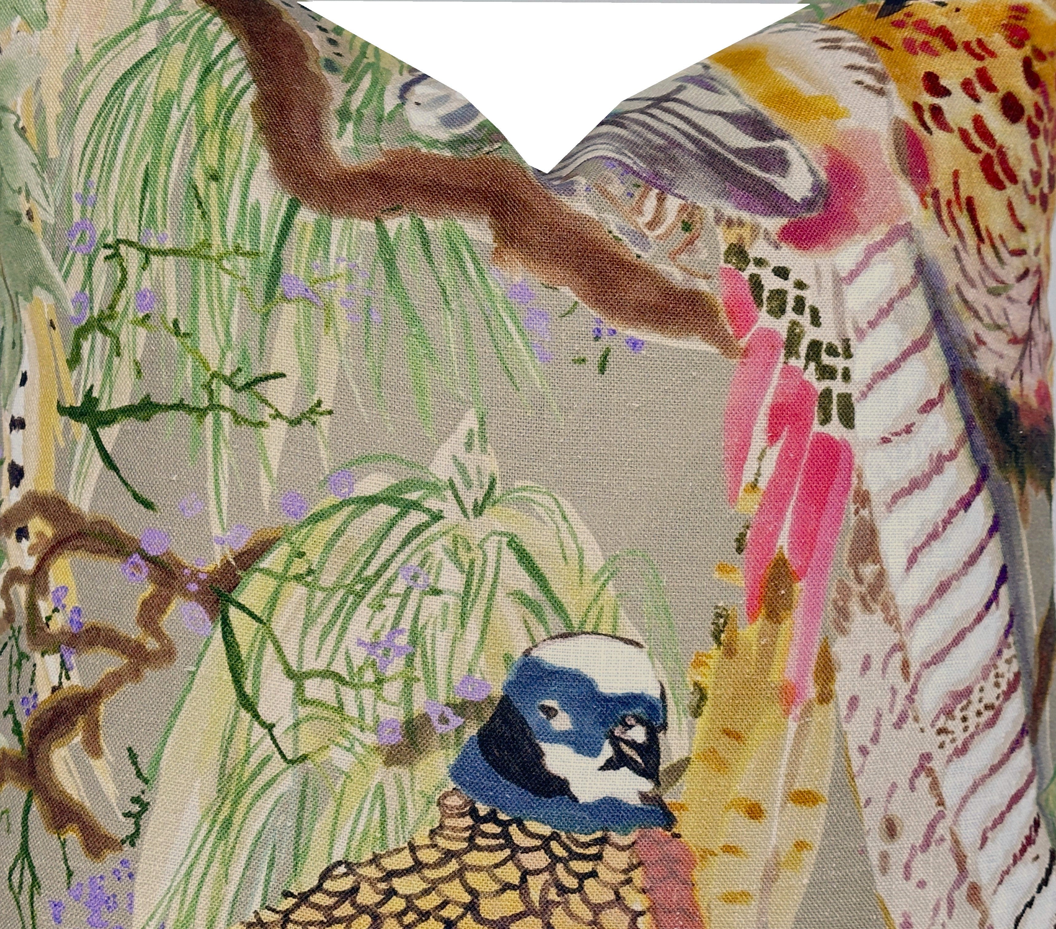 BACKORDER - Designer Game Birds Pillow Cover | Lee Jofa | Stone Green Multi Color Pheasant Print
