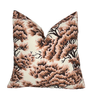 Monica Rosewood Linen Pillow Cover | Deep Rose & Dark Plum