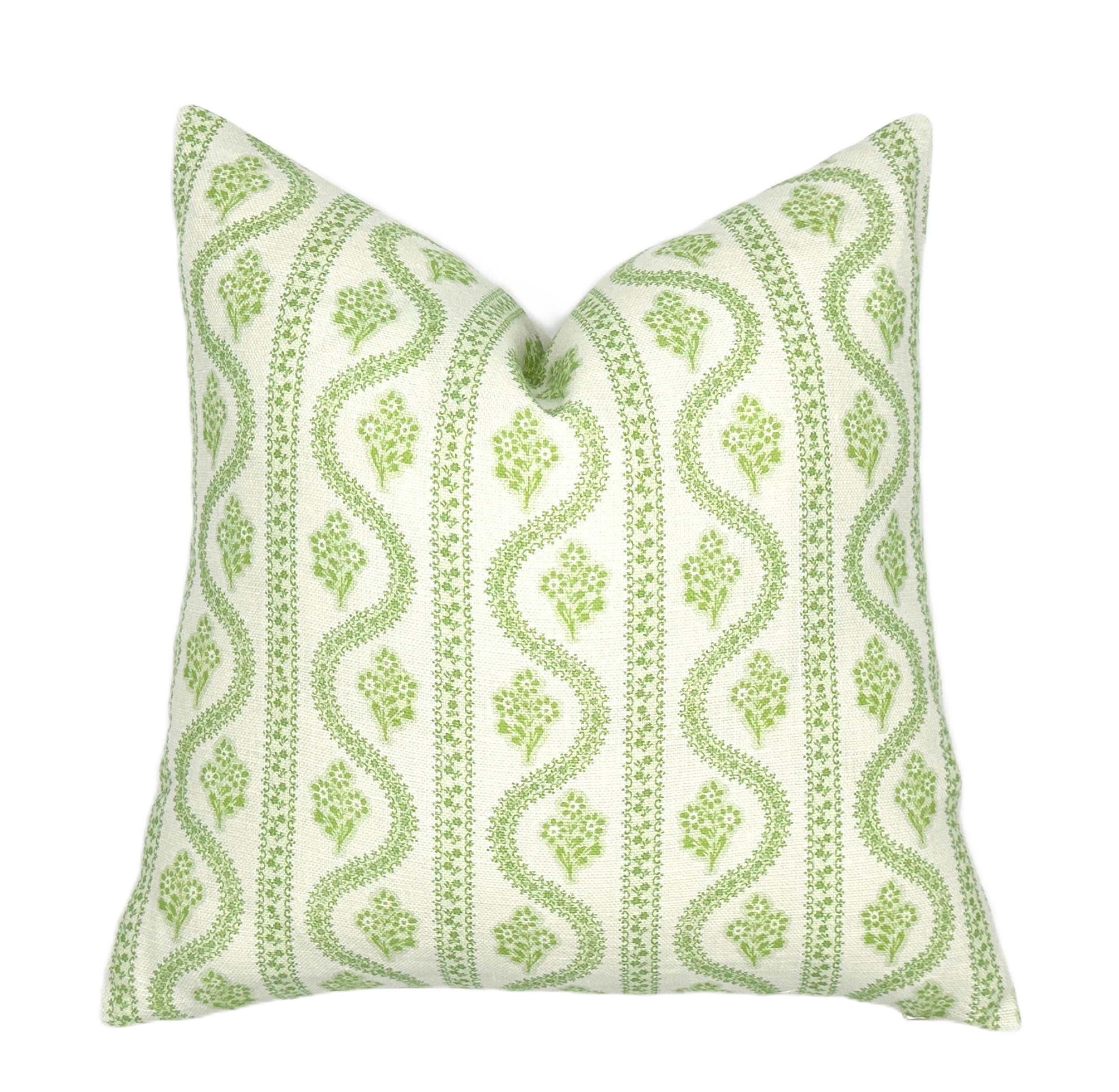Abigail Spring Green Linen Pillow Cover | Celadon | Designer | High End | Light Green