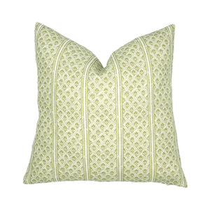 Brynn Soft Green Stripe Linen Pillow Cover | Neutral