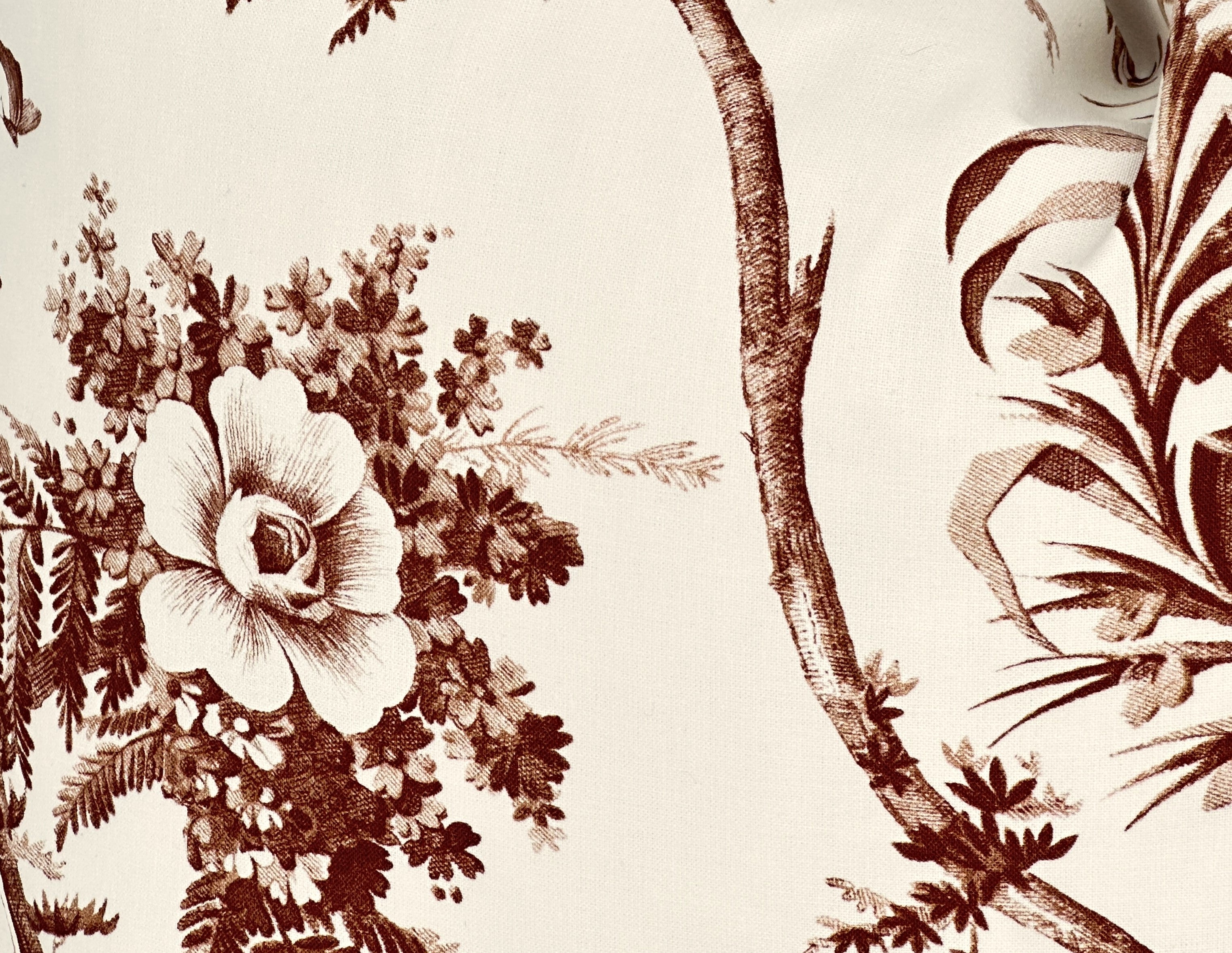 Gazebo Brown Floral Pillow Cover | Designer | Large Scale Botanical