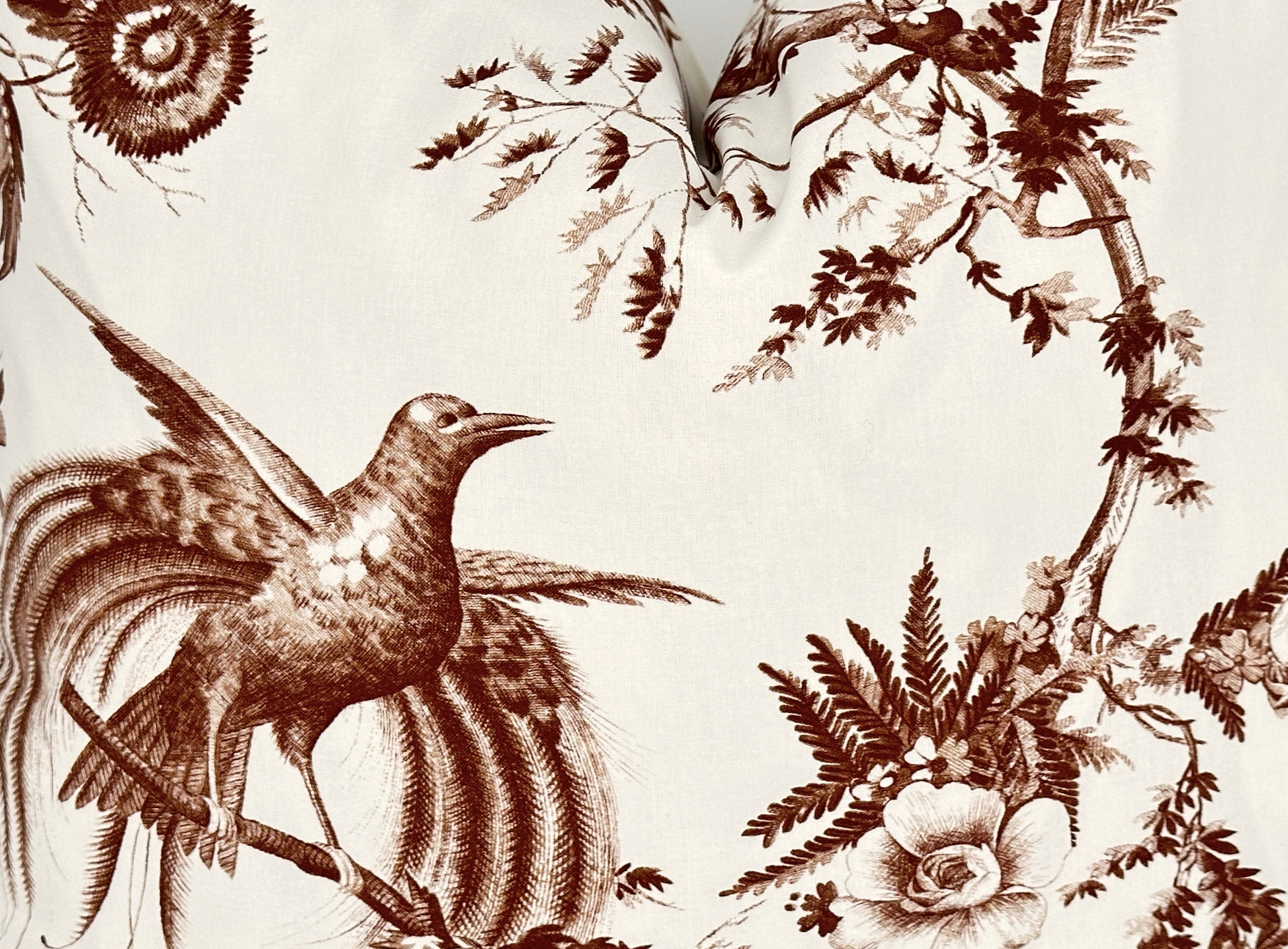 Gazebo Brown Floral Pillow Cover | Designer | Large Scale Botanical