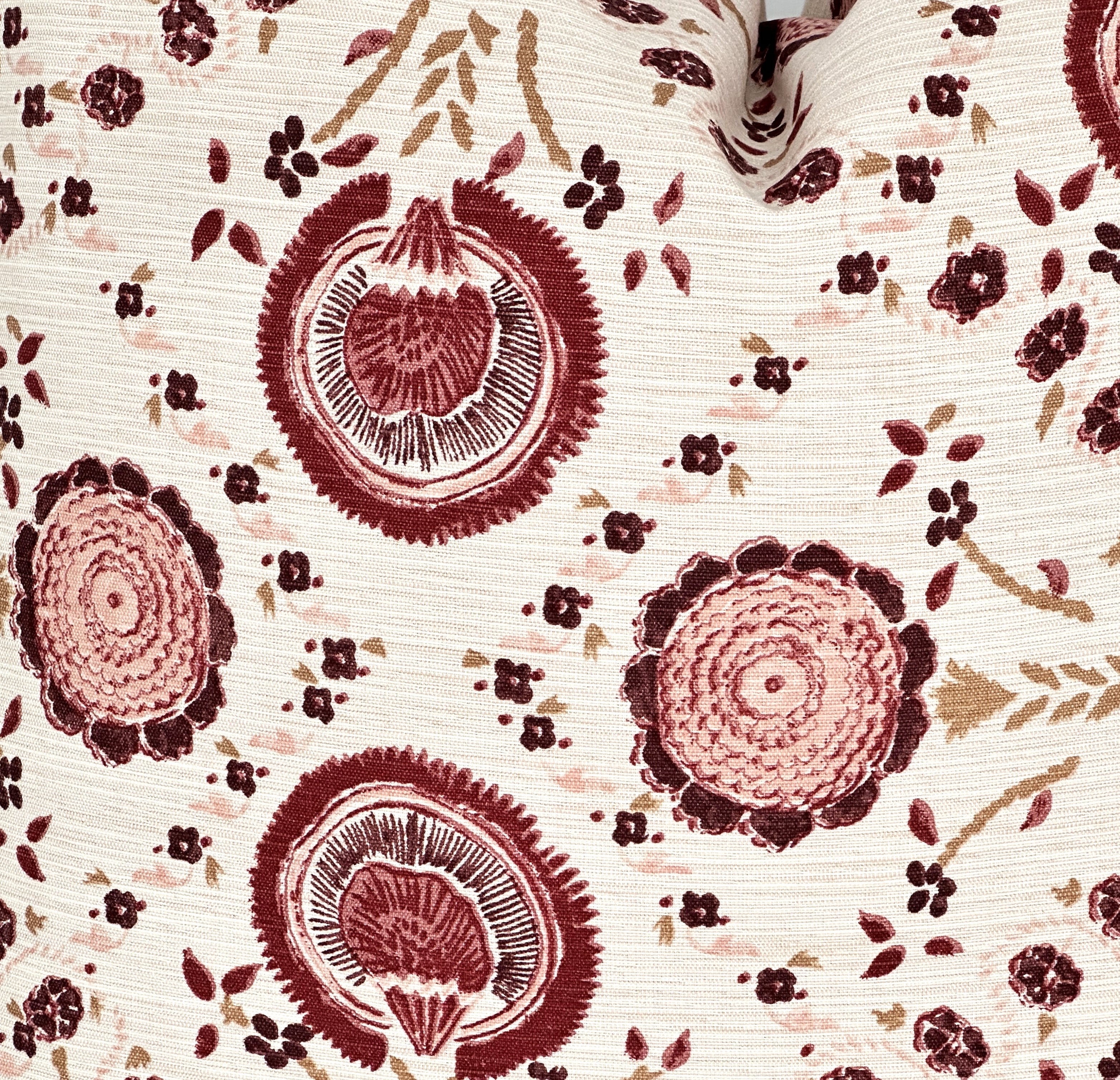 Schumacher Athena Burgundy Floral Pillow Cover