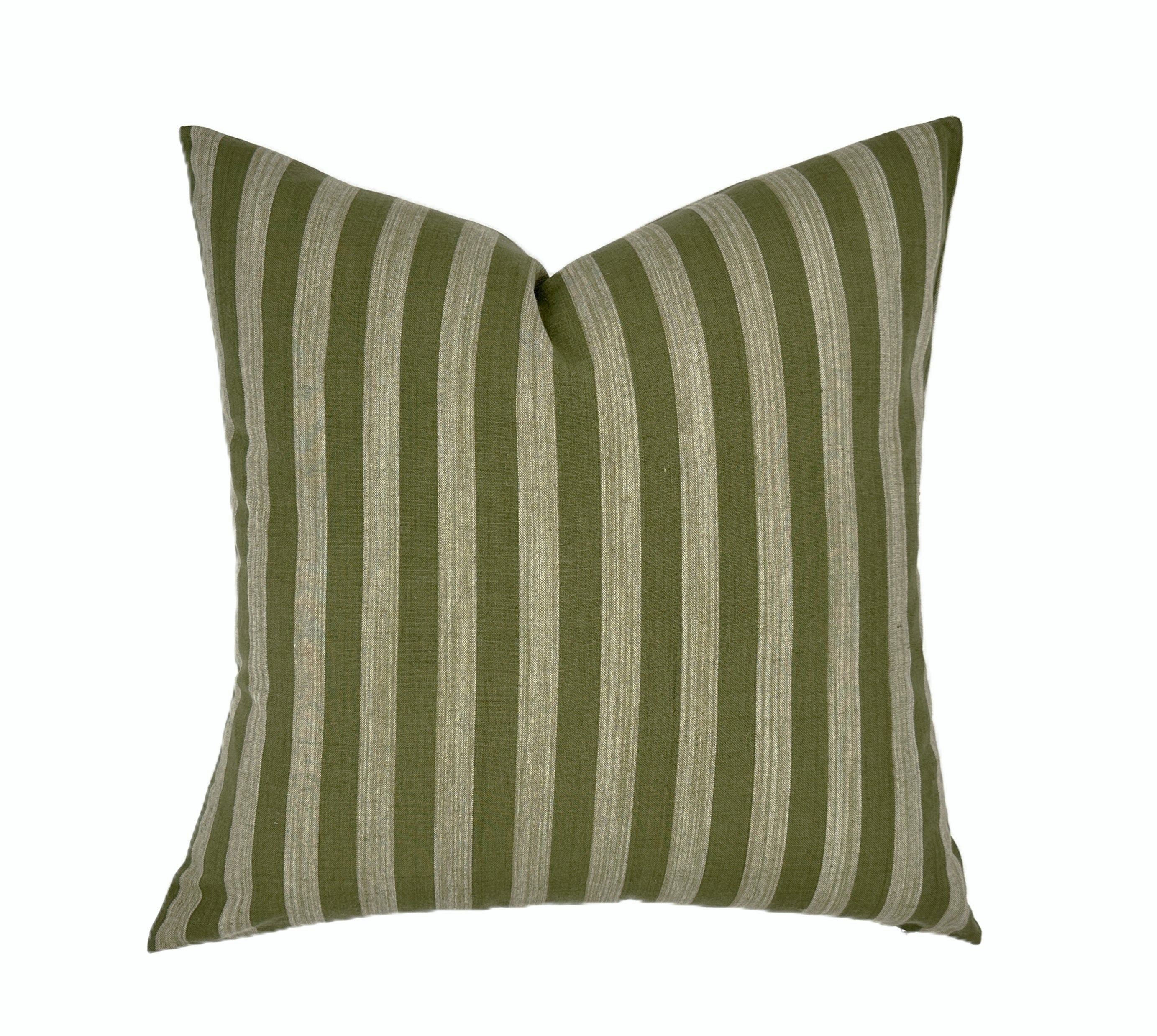 Jonah Green Stripe Pillow Cover | Schumacher |