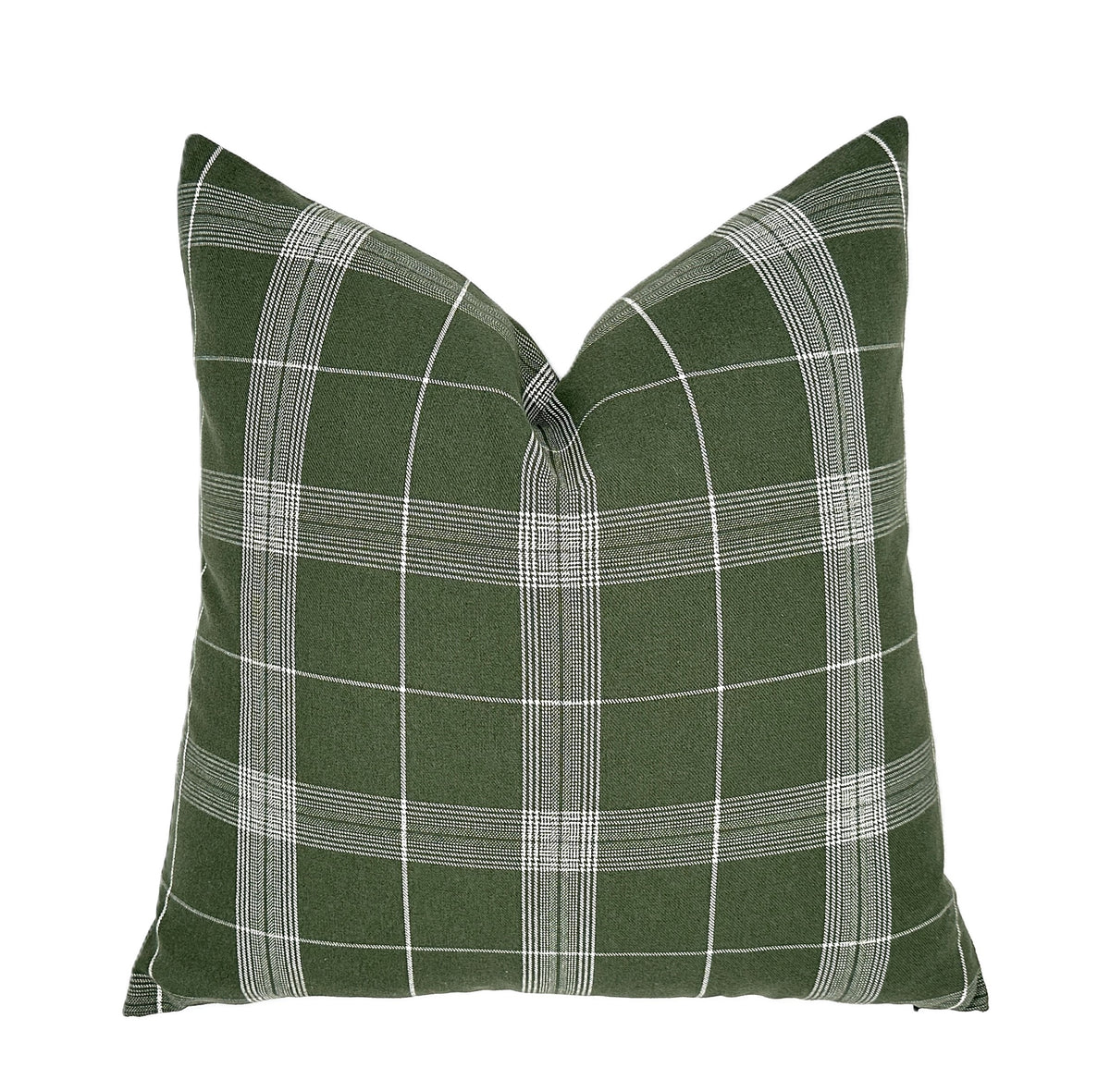Bristol Olive Green Plaid Pillow Cover | Same Fabric Both Sides