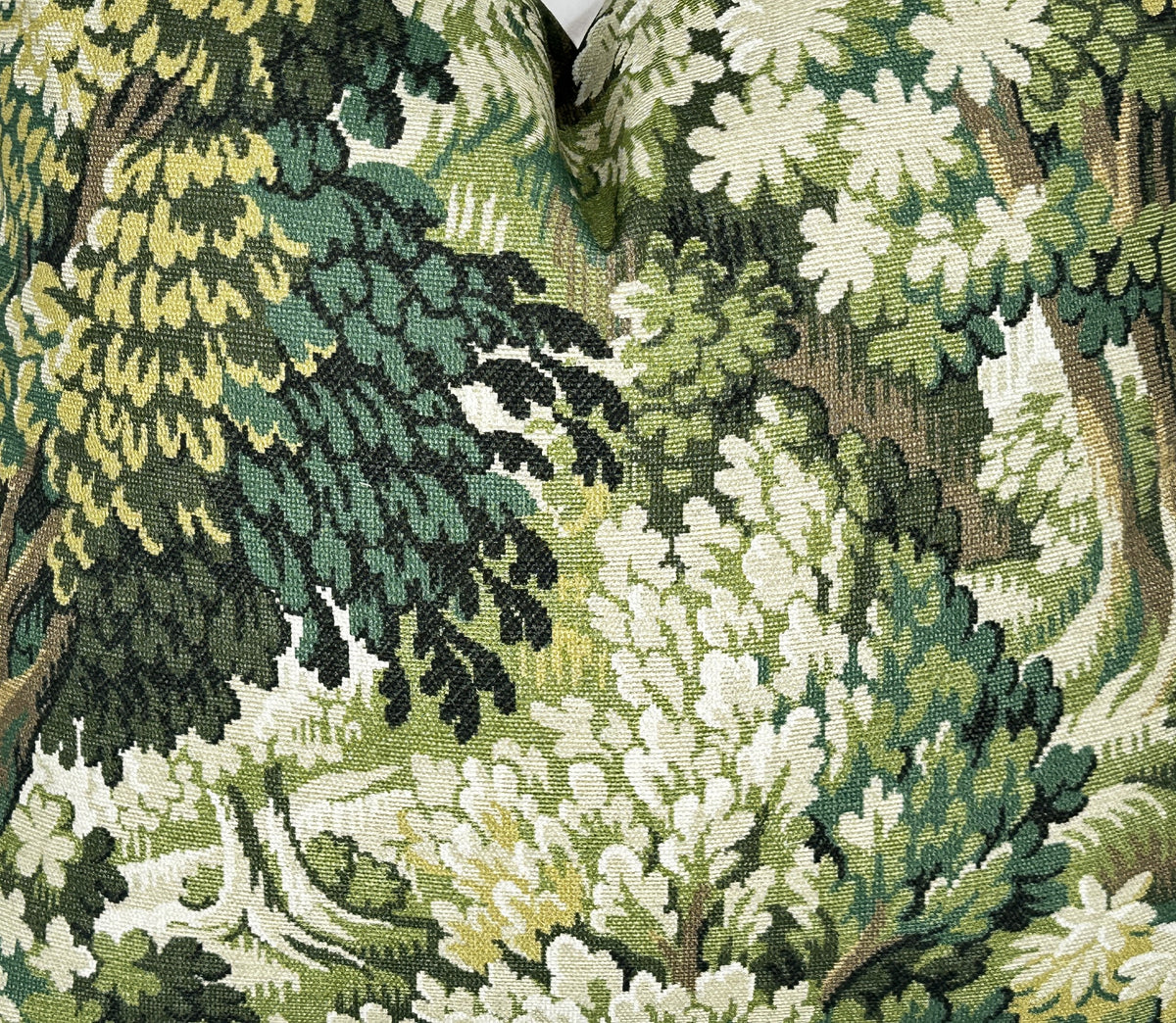 Basswood Green Forest Tapestry Pillow Cover | Tonal Green Neutral | Designer | Botanical