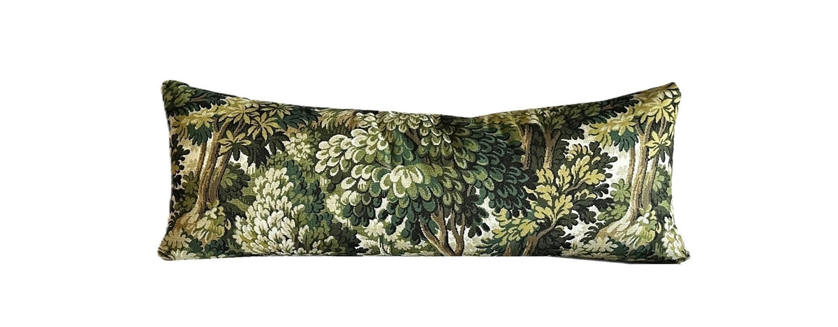 Basswood Green Forest Tapestry Lumbar Pillow Cover | Multiple Sizes