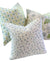 Kaya Blue and Green Floral Linen Pillow Cover