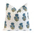 Talia Blue and Green Floral Block Print Pillow Cover | Hand Block Print on Linen