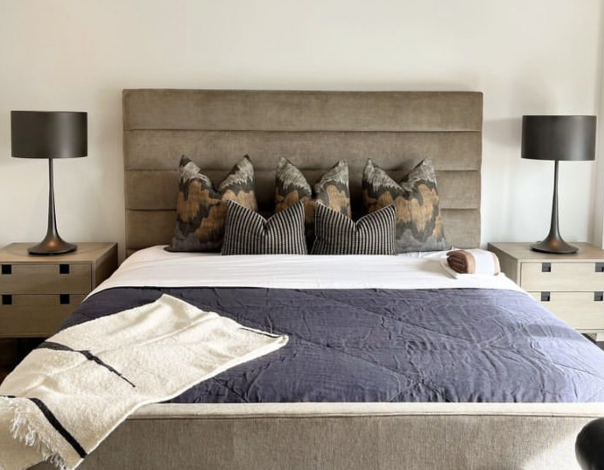 Cascadia Noir Pillow Cover | Charcoal, Black and Camel Tones | Kelly Wearstler