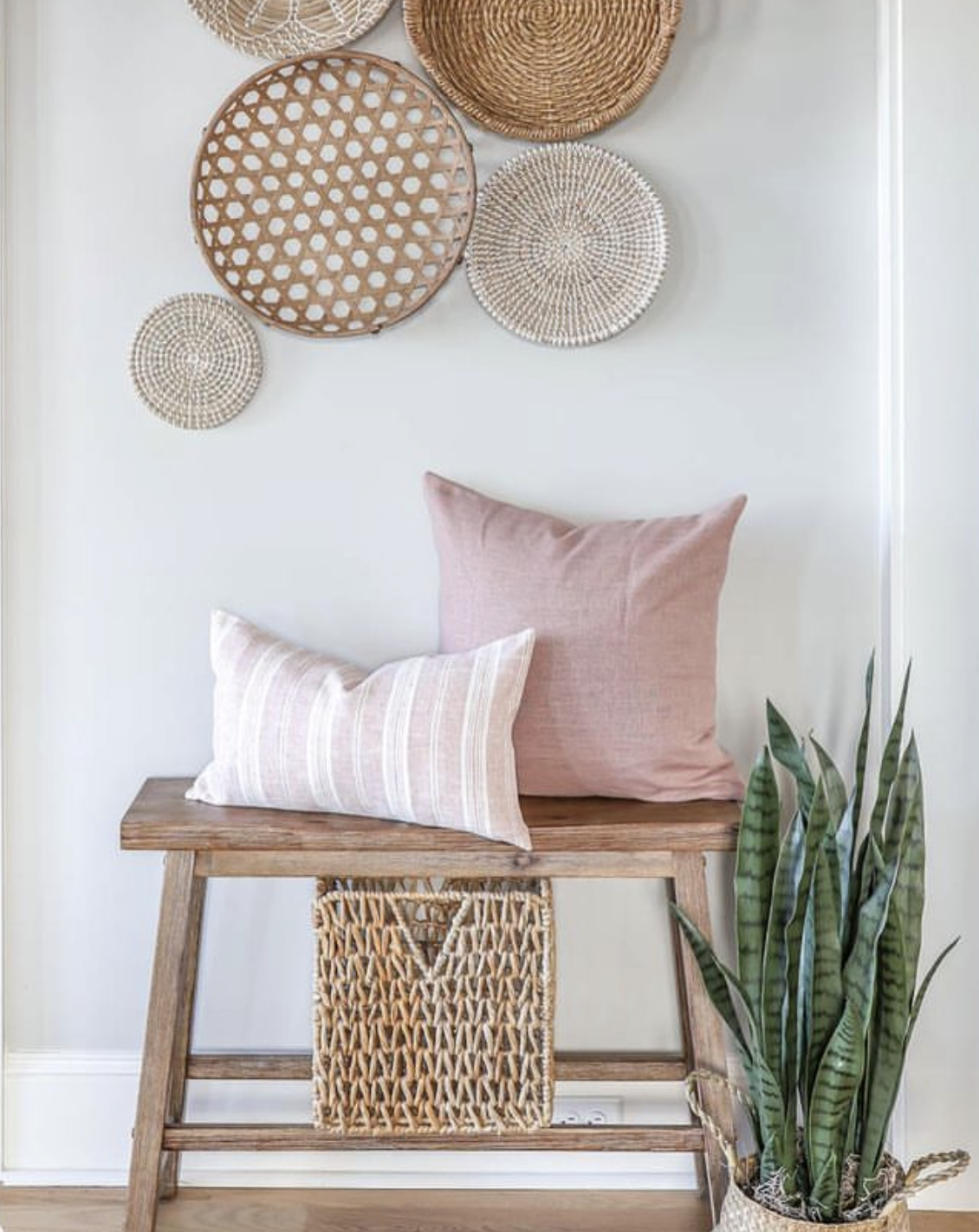 Rosy Pink Lumbar Pillow Cover | Lumbar sizes | Same Fabric Both Sides | Dusty Rose | Pink and White Stripe