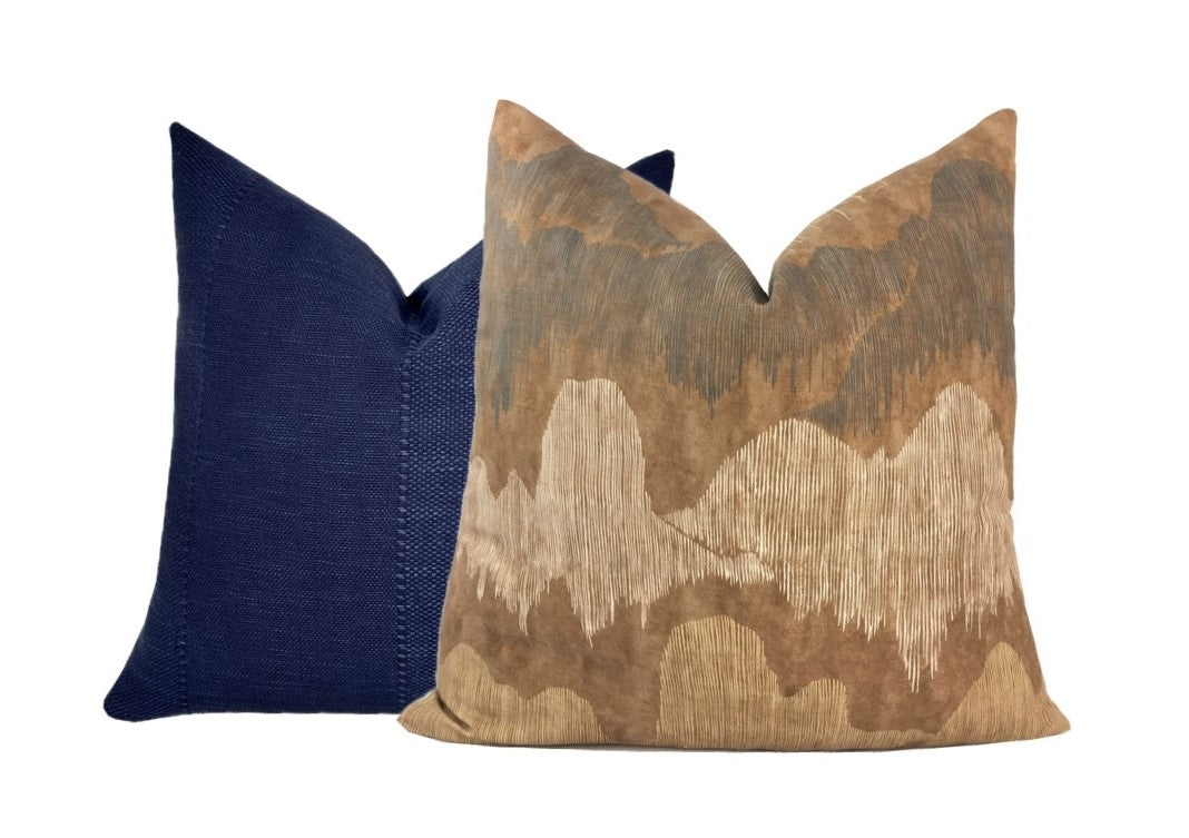Cascadia Saffron Pillow Cover | Camel Rust Tones | Kelly Wearstler