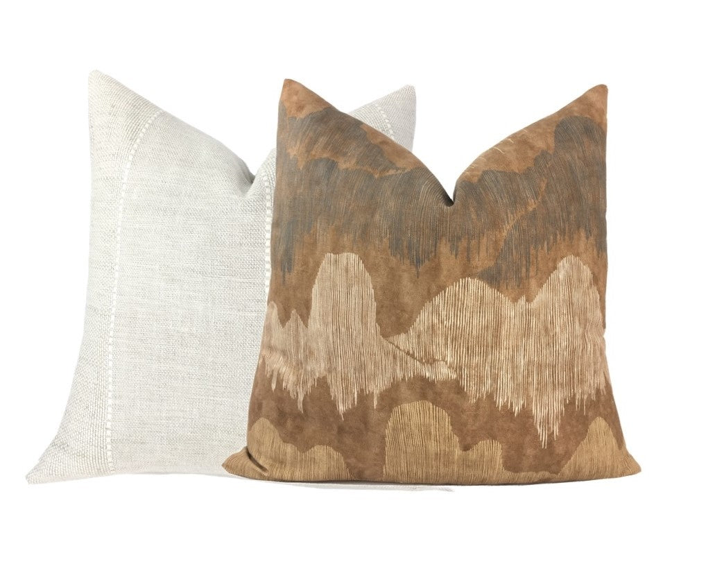 Cascadia Saffron Pillow Cover | Camel Rust Tones | Kelly Wearstler