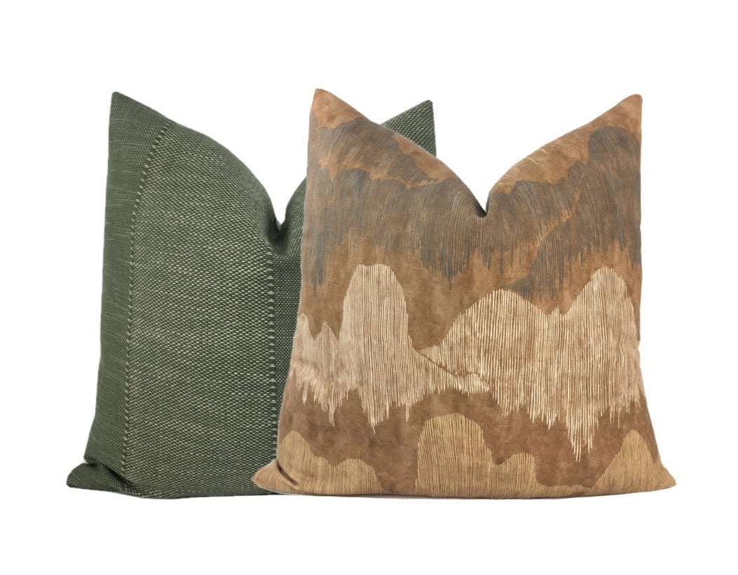 Cascadia Saffron Pillow Cover | Camel Rust Tones | Kelly Wearstler