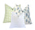 Soft Blue Palm Trees on White Linen Pillow Cover | Light Blue