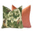 Schumacher Covey Hedge Olive Green Pillow Cover | Deep Green Tones on Soft Green Linen