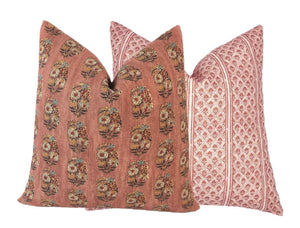 Posie Rusty Rose Pillow Cover | Designer