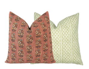 Posie Rusty Rose Pillow Cover | Designer