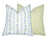 Paige Soft Blue & Green Floral Stripe Linen Pillow Cover