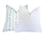 Soft Blue Palm Trees on White Linen Pillow Cover | Light Blue