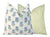 Samali Sky Blue and Green Floral Block Print Pillow Cover | Mughal Flower