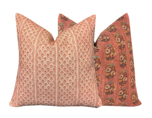 Brynn Rust Stripe Linen Pillow Cover | Neutral