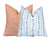 Paige Soft Blue Floral Stripe Linen Pillow Cover | Coastal Blue | 1 or 2 Sided