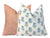 Samali Sky Blue and Green Floral Block Print Pillow Cover | Mughal Flower