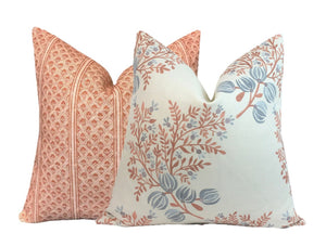 Terra Cotta Blues Linen Pillow Cover