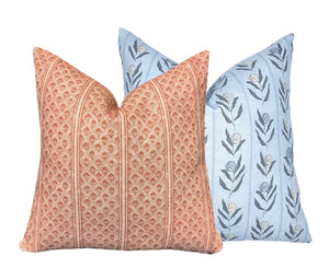 Brynn Rust Stripe Linen Pillow Cover | Neutral