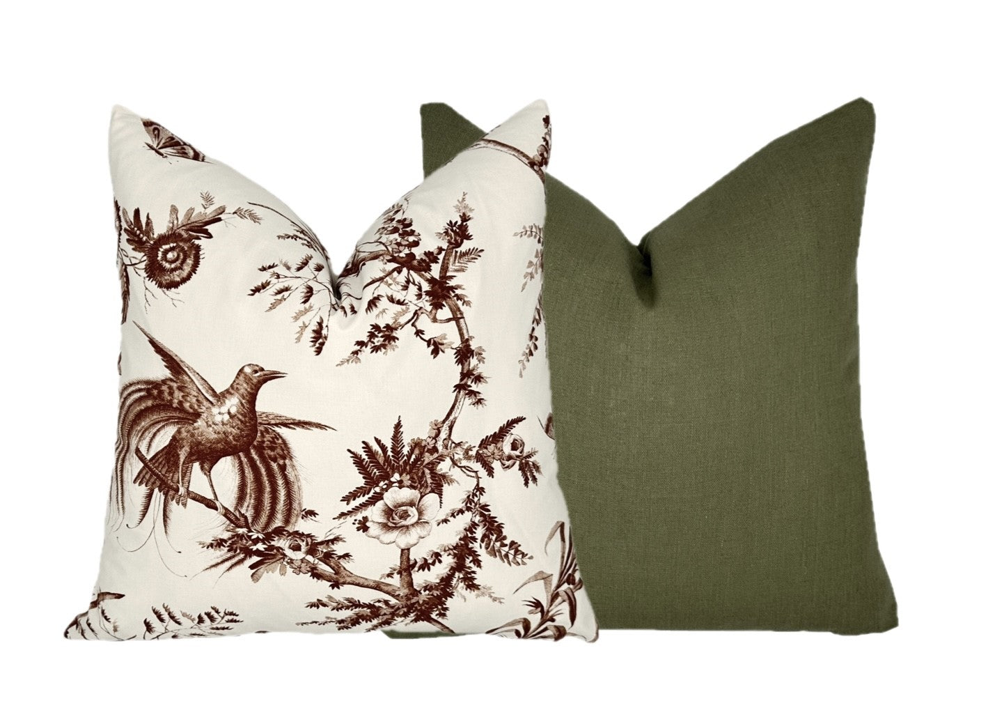 Gazebo Brown Floral Pillow Cover | Designer | Large Scale Botanical