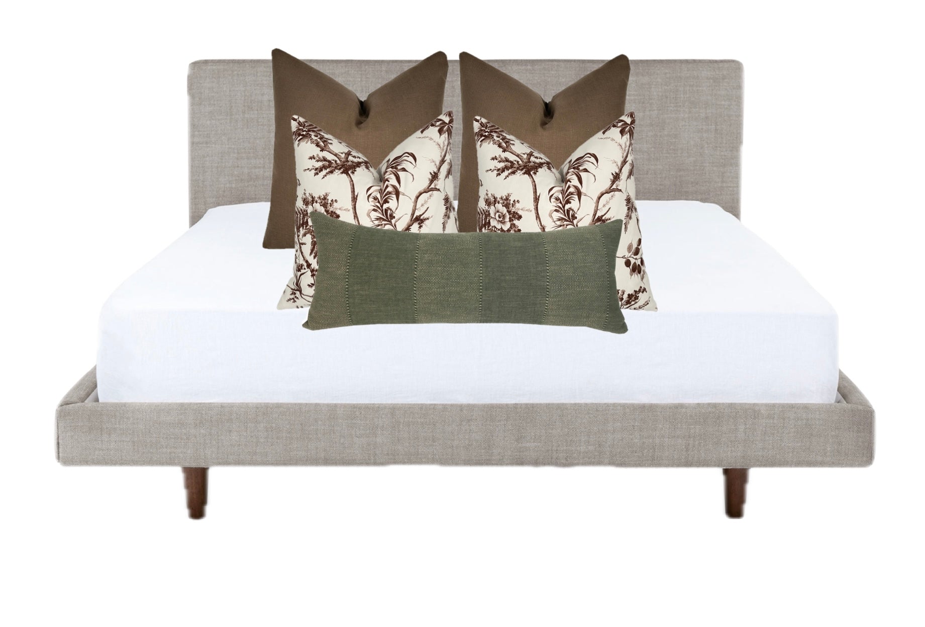 Gazebo Brown Floral Pillow Cover | Designer | Large Scale Botanical