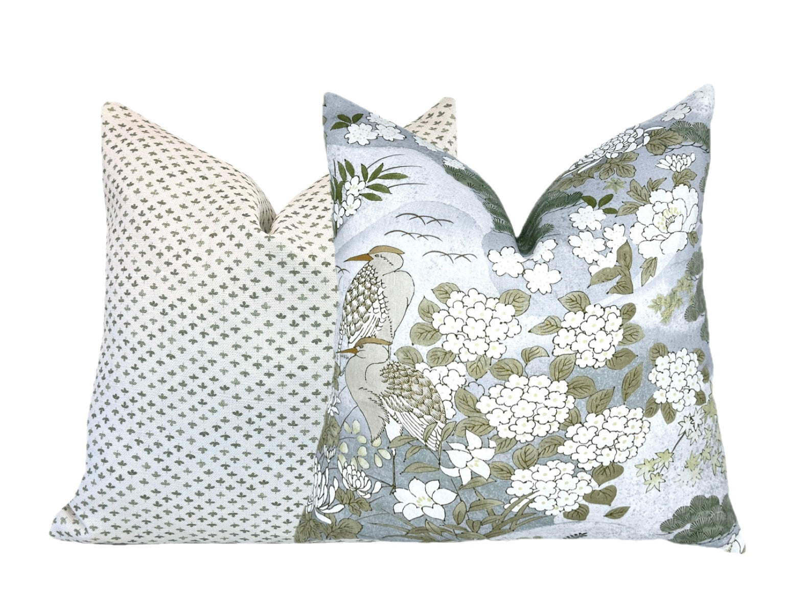 BACKORDER - Schumacher Lake Mist Botanical Pillow Cover