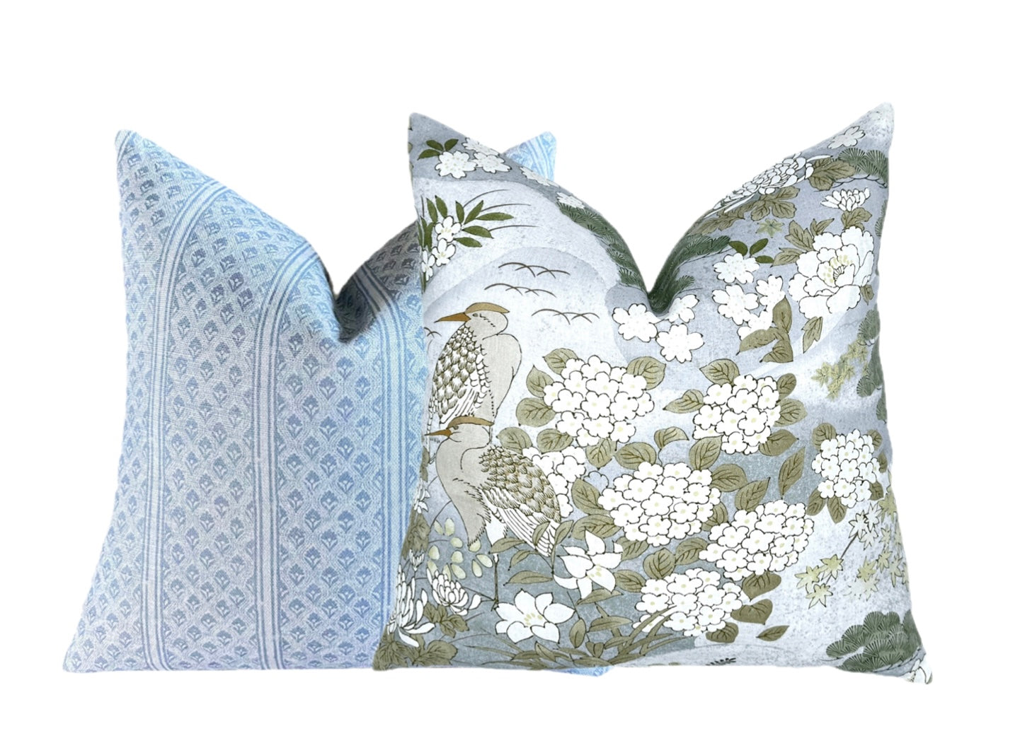 BACKORDER - Schumacher Lake Mist Botanical Pillow Cover