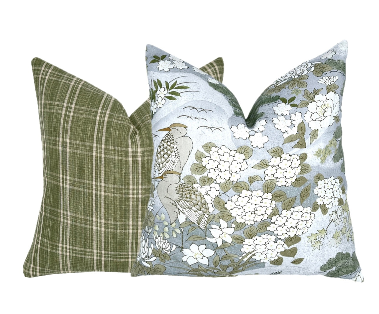 BACKORDER - Schumacher Lake Mist Botanical Pillow Cover