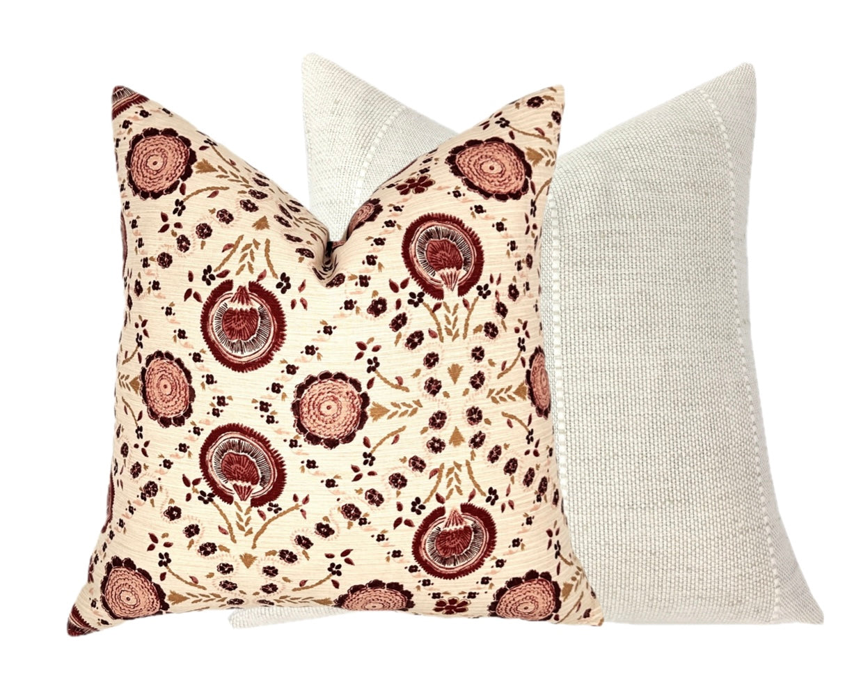 Schumacher Athena Burgundy Floral Pillow Cover