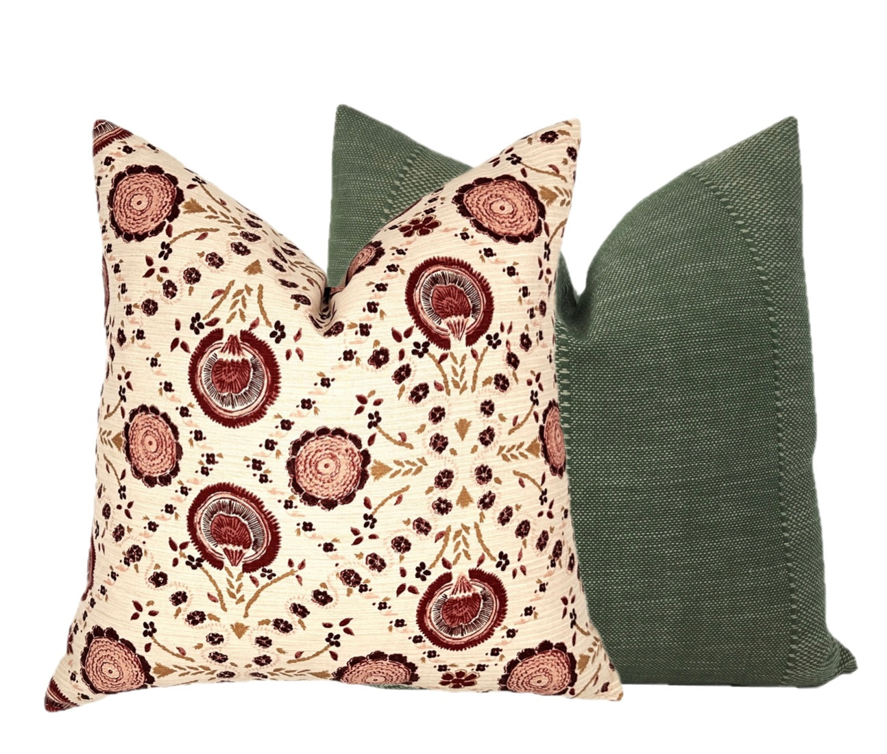 Schumacher Athena Burgundy Floral Pillow Cover