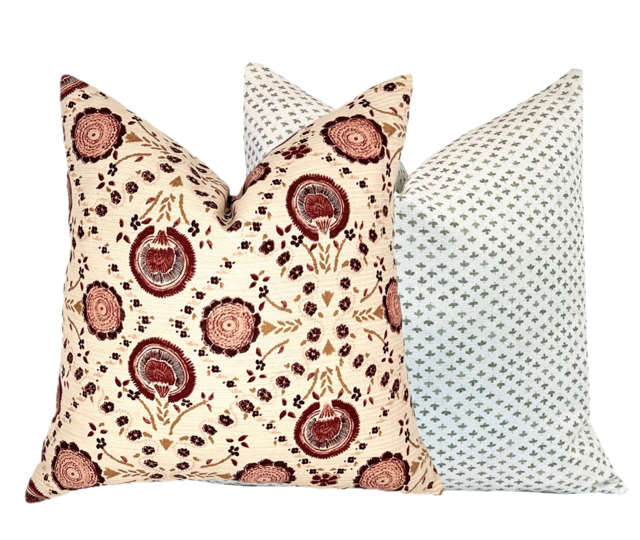 Schumacher Athena Burgundy Floral Pillow Cover