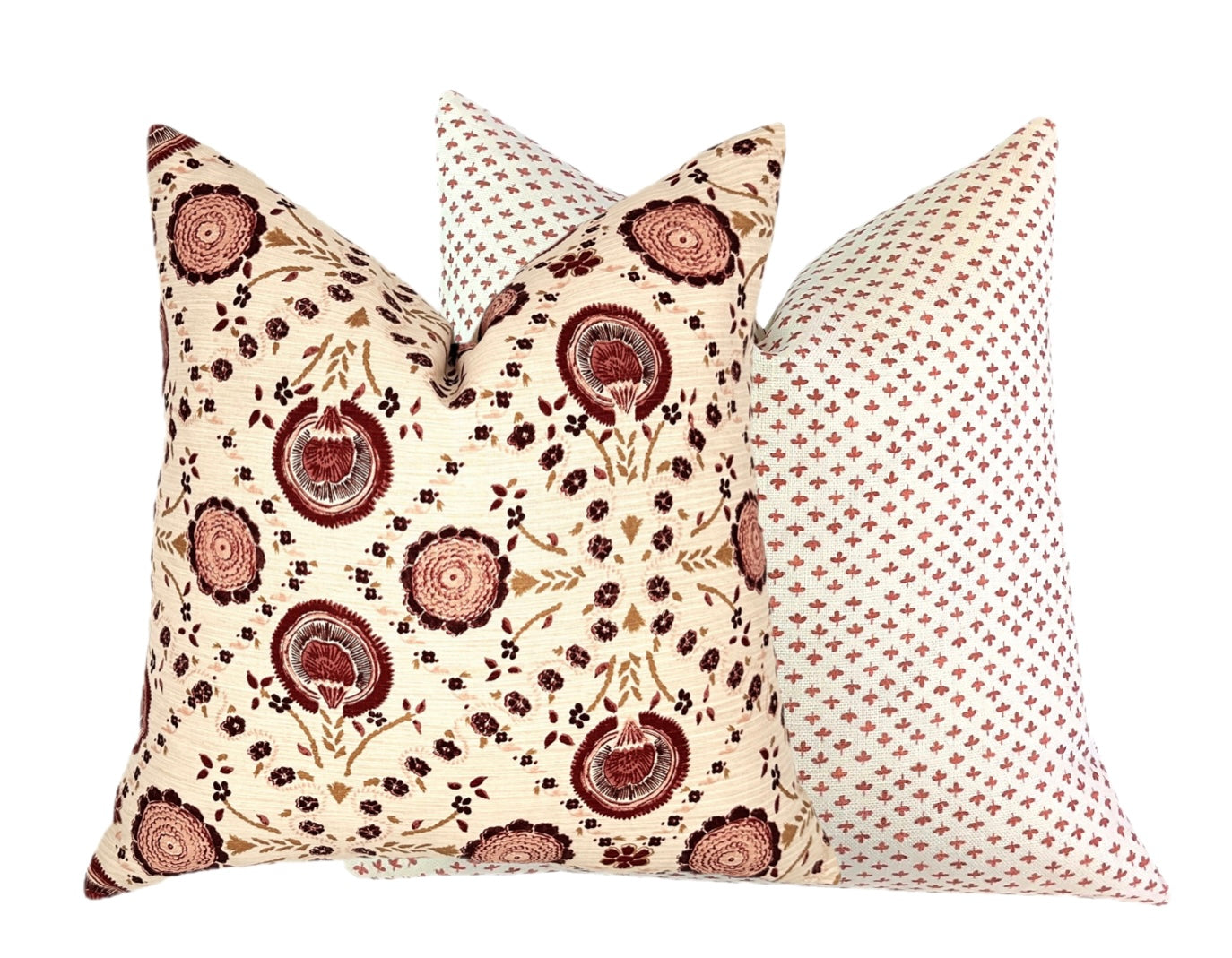 Schumacher Athena Burgundy Floral Pillow Cover