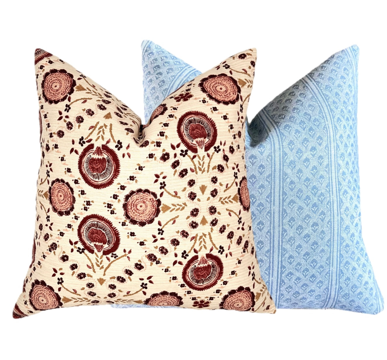 Schumacher Athena Burgundy Floral Pillow Cover