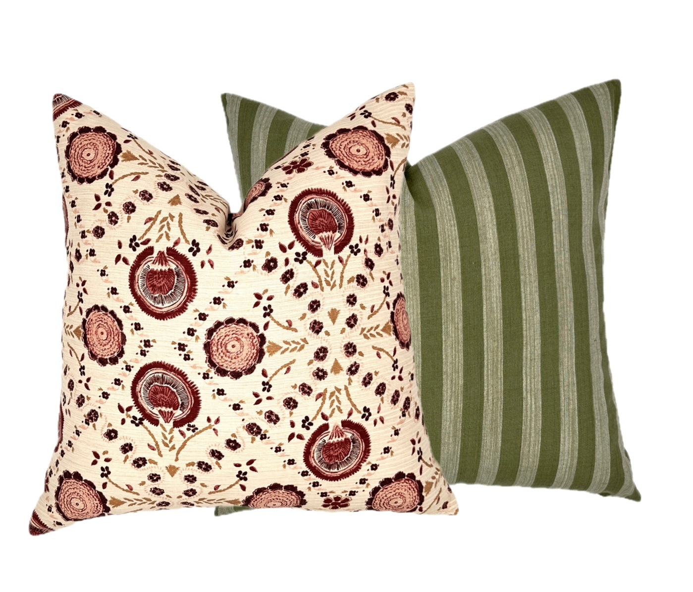 Schumacher Athena Burgundy Floral Pillow Cover