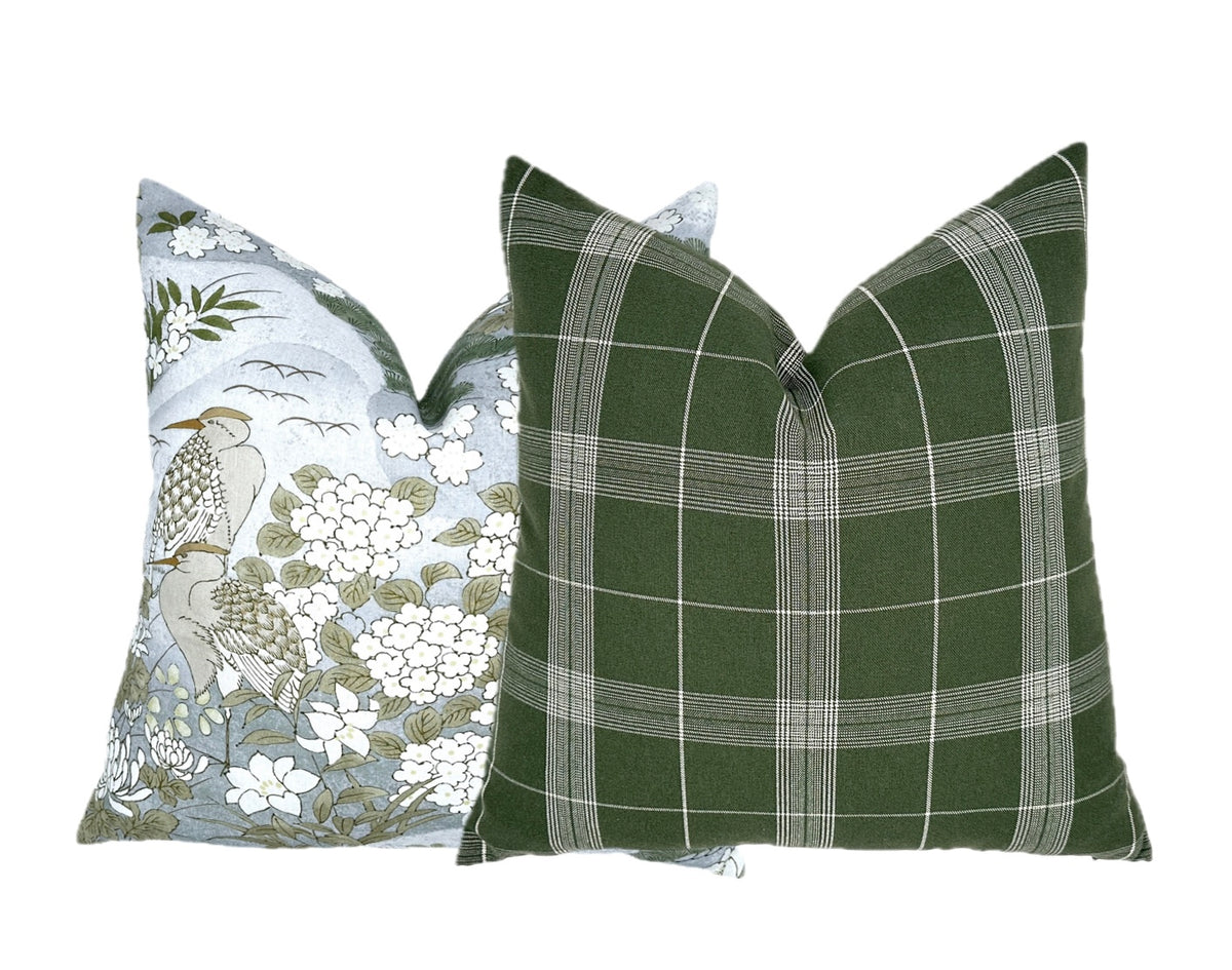 Bristol Olive Green Plaid Pillow Cover | Same Fabric Both Sides