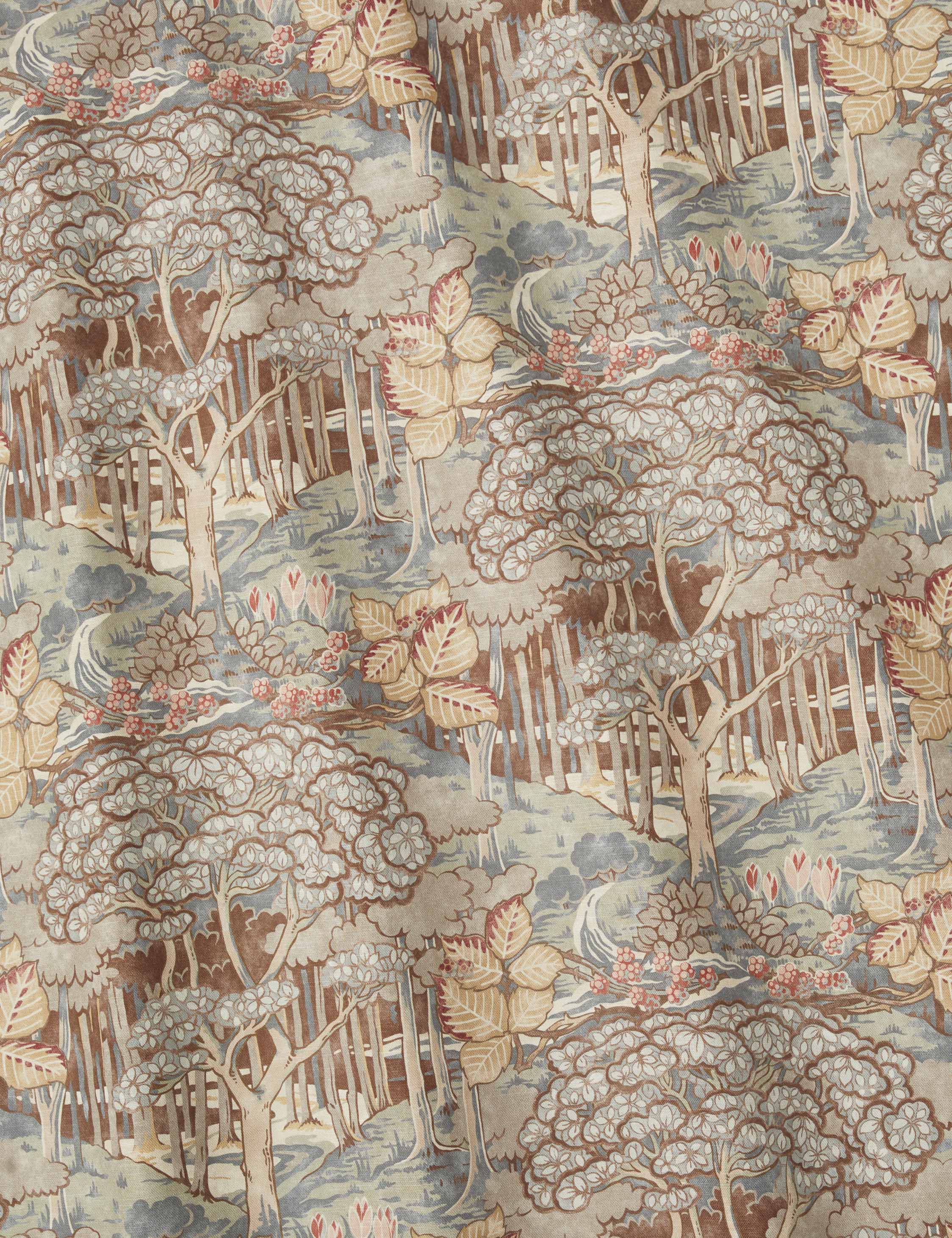 Brantwood Forest Pillow Cover | Mocha Brown, Plum, Blue