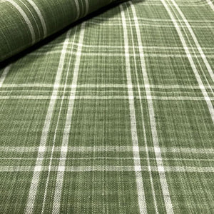 Olive Green Plaid Pillow Cover | Woven Check