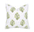 Sarah Green Floral Block Print Pillow Cover | Same Fabric Both Sides