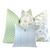 Kathy Vine Blue and Green Linen Pillow Cover | Designer | High End | Soft Sky Blue and Green on Off White Belgian Linen